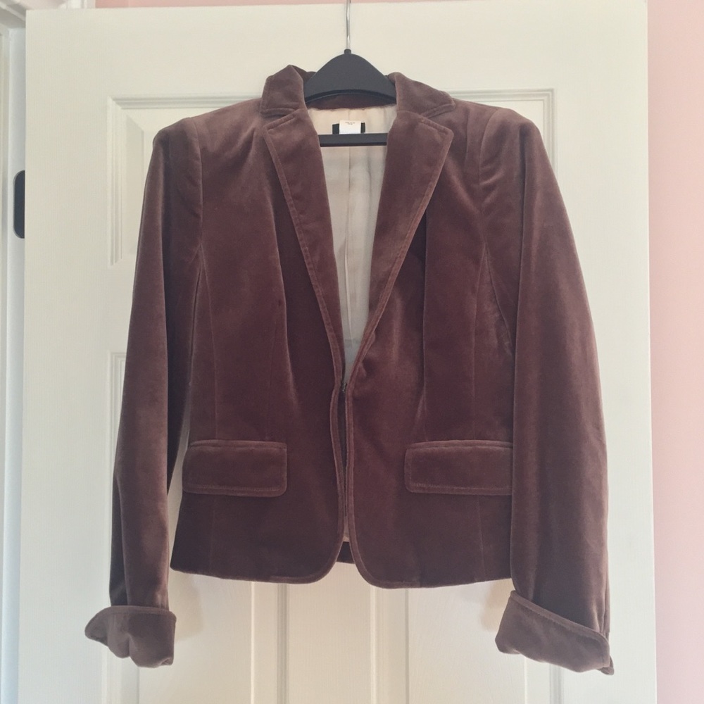 J Crew Brown velvet blazer